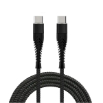 Fusion Accessories Fishbone datu pārraides un uzlādes vads | USB-C uz USB-C | QC 3.0 | 65W | 1.5m | melns