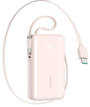 Joyroom JR-PR2L 10000 mAh 35W z wbudowanym zwijanym kablem USB-C r&oacute;żowy