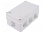 Enclosure: junction box | X: 139mm | Y: 198mm | Z: 82mm | IP55 | grey