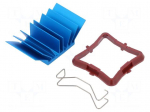 Heatsink: extruded | grilled | BGA | blue | L: 23mm | W: 23mm | H: 12.5mm