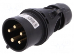 Connector: AC supply 3-phase | plug | male | 32A | 400VAC | IP44 | PIN: 5
