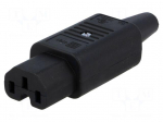 Connector: AC supply | plug | female | 10A | 250VAC | IEC 60320 | 10mm