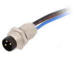Connector: M8 | male | PIN: 3 | for panel mounting,rear side nut