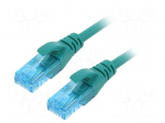 Patch cord | U/UTP | 5e | stranded | CCA | PVC | green | 0.25m | 26AWG