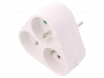 Connector: AC supply | splitter | 2P+PE | 250VAC | 16A | white