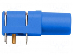Socket | 4mm banana | 24A | 1kV | blue | gold-plated | PCB | -25&divide;80&deg;C | 10m&Omega;
