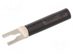 Plug | fork terminals | 1kVDC | 20A | black | 37mm | 10m&Omega;