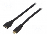Cable | USB 2.0 | USB B micro plug,USB B micro socket | 3m | black