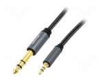 Cable | Jack 3.5mm 3pin plug,Jack 6,3mm 3pin plug | 10m | black