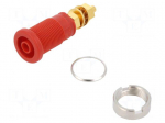 Laboratory connector: 4mm banana | socket | 1kVDC | 32A | red | screw