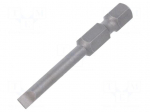Screwdriver bit | slot | 4x0.8mm | 1/4" | Overall len: 50mm