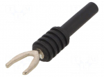 Laboratory connector: fork terminals | plug | 20A | black