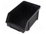 Container: cuvette | ESD | 101mm | 74mm | black | polypropylene | D: 157mm
