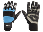 Protective gloves | Size: 9 | black/blue | microfiber,plastic