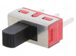 Switch: slide | Pos: 2 | SPDT | 2A/250VAC | 5A/28VDC | ON-ON | THT | 10m&Omega;