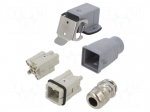 Connector: HDC | male + female | HA | PIN: 4 | 16A | 400V | 3+PE | size 1