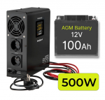 Inverter 500W + 12V 90Ah battery