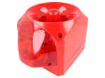 Signaller: lighting-sound | 24VDC | LED | red | IP66 | 116dB | ABS