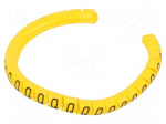 Marker: cable | Marking: Q | 1.3&divide;3mm | PVC | yellow | leaded | PA-02 | L: 3mm