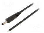 Cable | 2x0.5mm2 | wires,DC 4,0/1,7 plug | straight | black | 1.5m