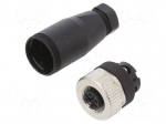 Connector: M12 | plug | female | 713 | 4A | 250V | PIN: 4 | IP67 | straight