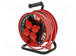 Extension lead | 3x1.5mm2 | 20m | rubber | red | Sockets no: 4 | reel | 16A