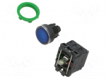Switch: push-button | 22mm | Stabl.pos: 1 | NC + NO | blue | LED | 24V
