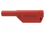 Laboratory connector: 4mm banana | plug | 32A | 1kV | red | insulated