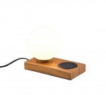TRIO-Lighting Chloe table lamp E14 wood with charging station gaismeklis