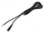 Cable | 1x1mm2 | wires,DC 5,5/2,5 socket | straight | black | 2m | round