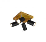 Trio Marley spotlight 4-pc GU10 matt black/wood gaismeklis 812400432 4017807488043