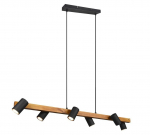 Trio Marley piekarama lampa 6-pc 115 cm GU10 matt black/wood brushed steel 312490632 4017807523843