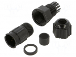 Connector: circular | plug | size B | male | PIN: 2 | 5A | IP67 | 4.5&divide;6.5mm