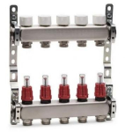 Kolektoru kompl.CX2473 7 lokiem, G3/4EK,nerūs.tērauds Kolektoru komplekts grīdas apkurei CX2473, G1"xG3/4EK, nerūsējo&scaron;s tērauds