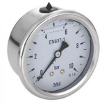 Manometrs ar glicerīnu D100, 0-6bar, 1/2", CL1.6, horizontāls Manometrs ar glicerīnu CL1.6, horizontāls