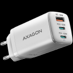AXAGON ACU-DPQ65W GaN Wall charger, 3x port (USB + dual USB-C), PD3.0/QC4+/PPS/Apple, 65W, white