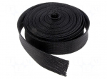 Braid | &Oslash;Braid : 20&divide;35mm | polyester | black | L: 10m | reel | -55&divide;150&deg;C