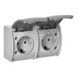 Uued tooted // Gniazdo podw&oacute;jne 2x2P+Z Schuko AQUATIC, IP44, szaro-grafitowe