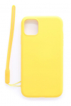 Back panel cover Evelatus Apple iPhone 11 Soft Touch Silicone Case with Strap Yellow