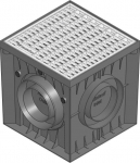 Plastic yard guly with steel grating 30x30cm