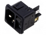 Connector: AC supply | socket | male | 15A | 250VAC | C14 (E) | DC11