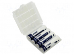 Re-battery: Li-Ion | AA | 1.5V | 2000mAh | &Oslash;14.3x50.3mm | 4pcs.