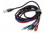 Cable | High Speed,USB 2.0 | 1.2m | black | textile | 3.5A