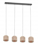 Trio Smilla piekarama lampa 4-pc E27 natural color/jute brushed steel 366800436 4017807617689
