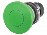 Switch: push-button | 22mm | Stabl.pos: 1 | green | none | IP65 | mushroom