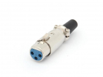 3P XLR SOCKET, NICKEL-PLATED - SHORT TYPE