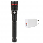 PNI Adventure F450 aluminum flashlight, with focus function, BOOST, LED 20 W, 1500 lm up to 450 m, 4400 mAh, IPX5, with PNI CHG300 power supply included