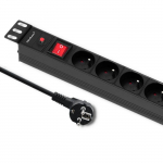 Qoltec Overvoltage power strip for RACK 19" with CB | 1U | 16A | PDU | 8xFRENCH | 2m