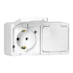 Uued tooted // Gniazdo  podw&oacute;jne 2x 2P+Z SCHUKO  bryzgoodporne z klapką w kolorze wyrobu  IP44, SMART, biały