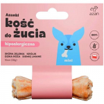 AZANKI Hypoallergenic bone made of deer skin with rabbit and flaxseed MINI &ndash; dog treat &ndash; 10 cm